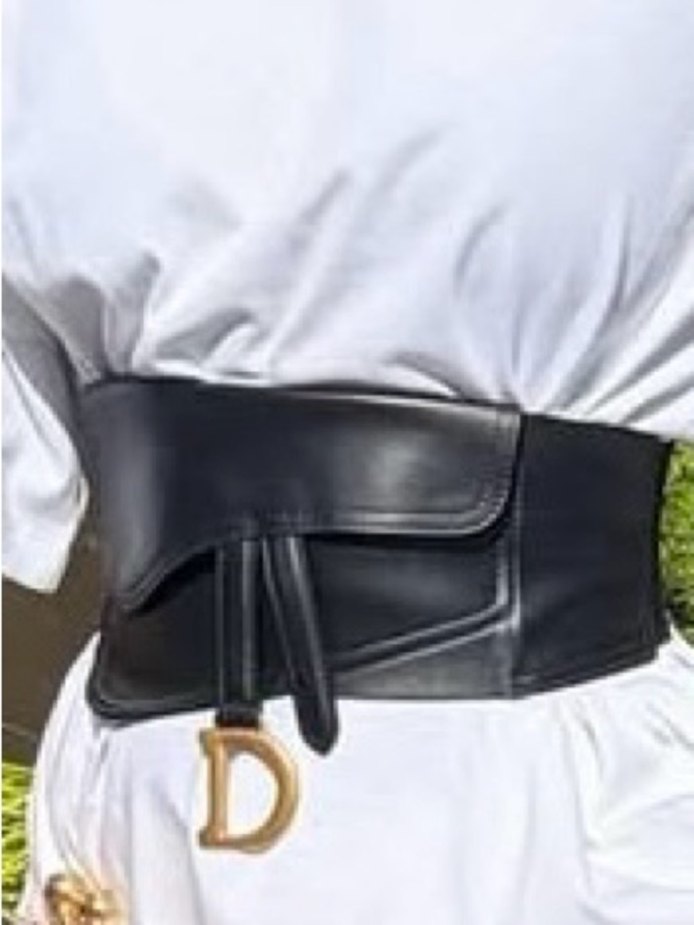 Luxury Waist Bag with Gold 'D' Charm